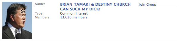 Brian Tamaki can also lick my balls
